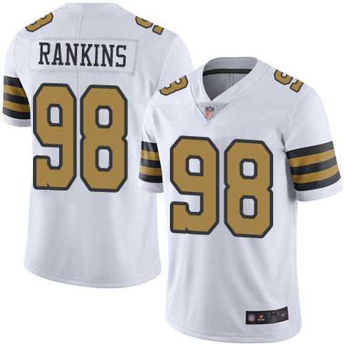 Men New Orleans Saints Limited White Sheldon Rankins Jersey NFL Football #98 Rush Vapor Untouchable Jersey